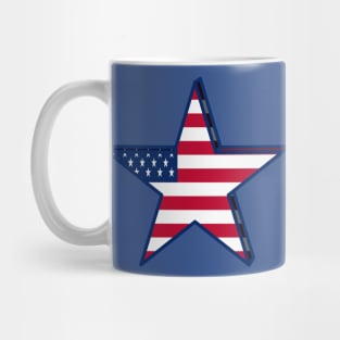 1980s USA girly American Flag star red white blue patriotic Mug